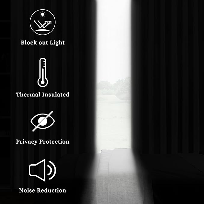 White Pinch Pleated Blackout Curtain Panels Linen Texture Thermal Insulated Energy Efficient Window Treatment Drapes with Full Blackout Liner for Living Room Bedroom with Hooks, 40"x63"x2