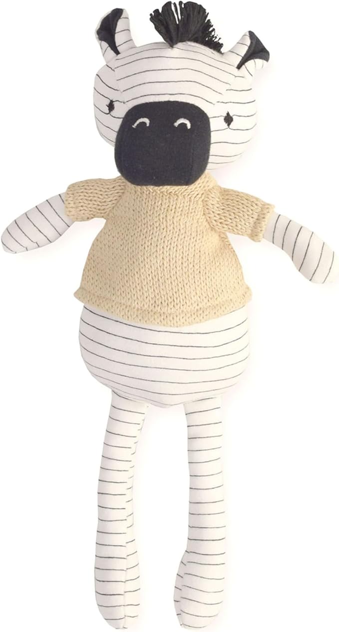 Crane Baby Handmade Zebra Plush Toy, Plush Stuffed Animal, Safari Nursery Decor, Baby Stuffed Animals, Zulu The Zebra