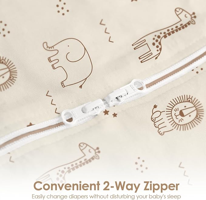 Baby Swaddle 0-2 Months, Cotton Arm-In Zipper Sleep Sack, Wearable Blankets Wrap for Newborn Infant Girls and Boys (Woodland Animal, Pack of 1)