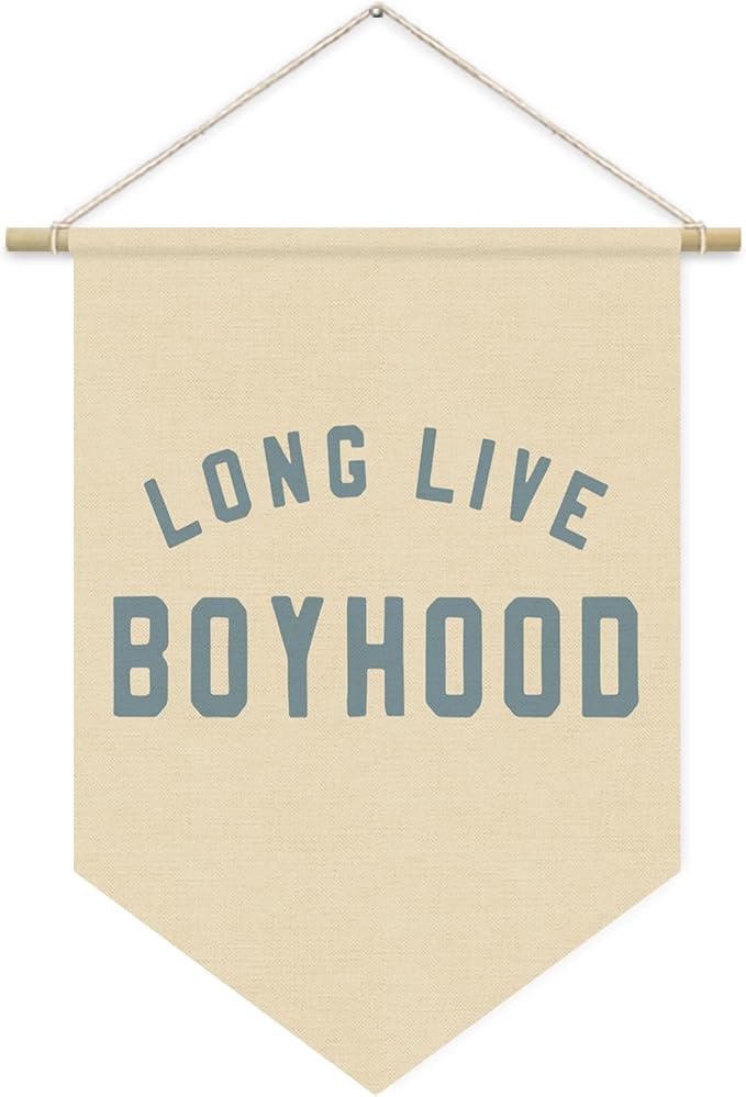 Long Live BoyHood Banner, Boy Nursery Decor, Boys Room Wall Hanging Pennant Flag Banner Decor for Nursery Classroom Playroom Kids Room, Playroom Essentials