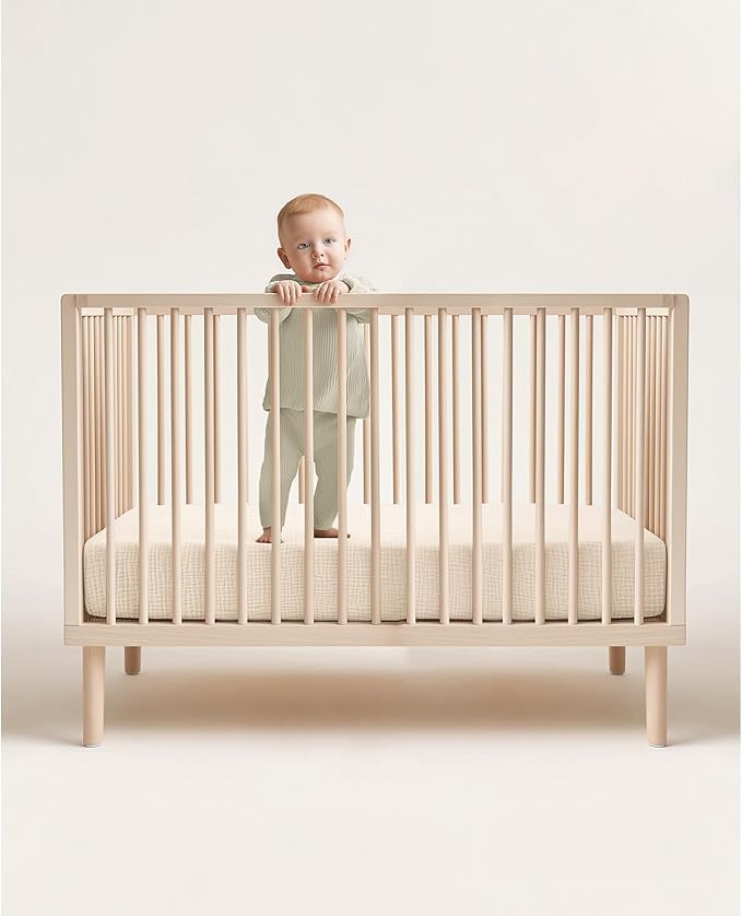 lulumoon Baby Muslin Crib Sheets - Toddler Cotton Fitted Crib Sheets Neutral for Boys and Girls 2Pack