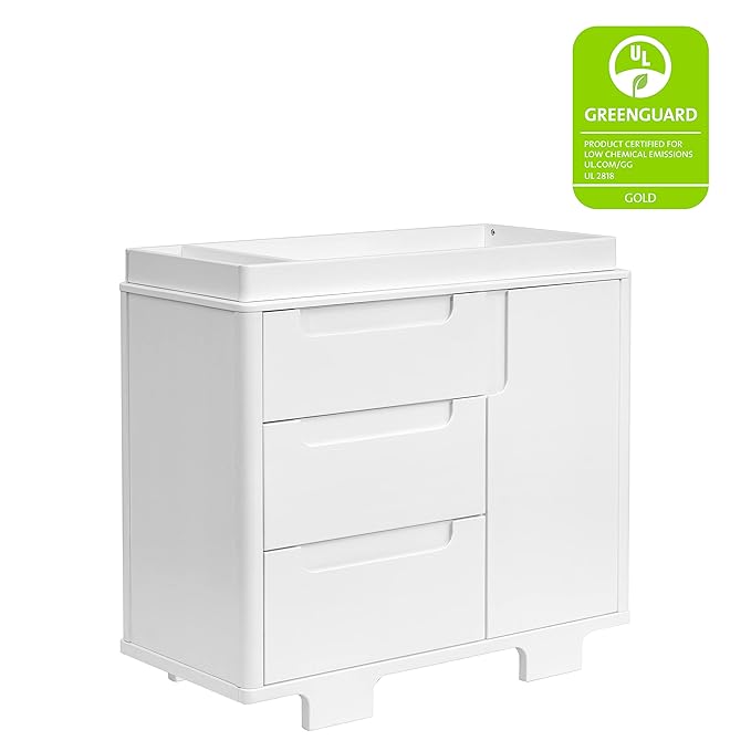 Babyletto Yuzu 3-Drawer Dresser in White, Greenguard Gold Certified