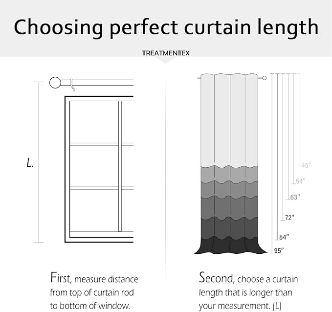 Treatmentex Blue Pom Pom Curtains for Living Room Bedroom 63 inch Thermal Insulated Half Blackout Curtain Drapes for Girls Boys Room Guest Room 52" w x2 Panels Rod Pocket