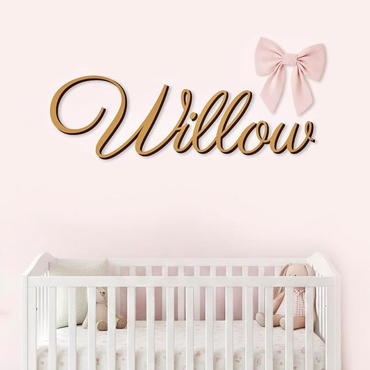 Personalized Wooden Name Sign for Nursery Wall Decor - Custom Wood Letters Name Plate for Kids Room - Customizable Wall Sign for Baby, Family Name, Wedding in Multiple Colors & Fonts (6-84inch)