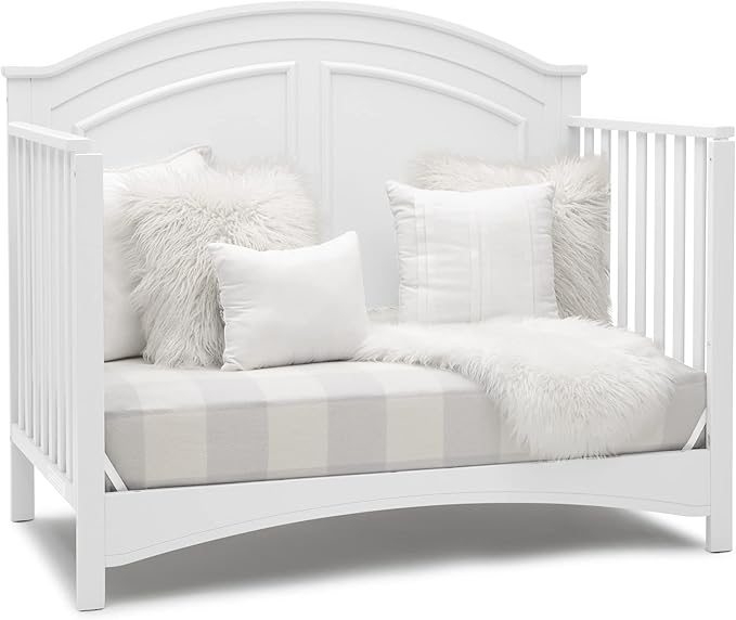 Delta Children Perry 6-in-1 Convertible Crib - Greenguard Gold Certified, Bianca White