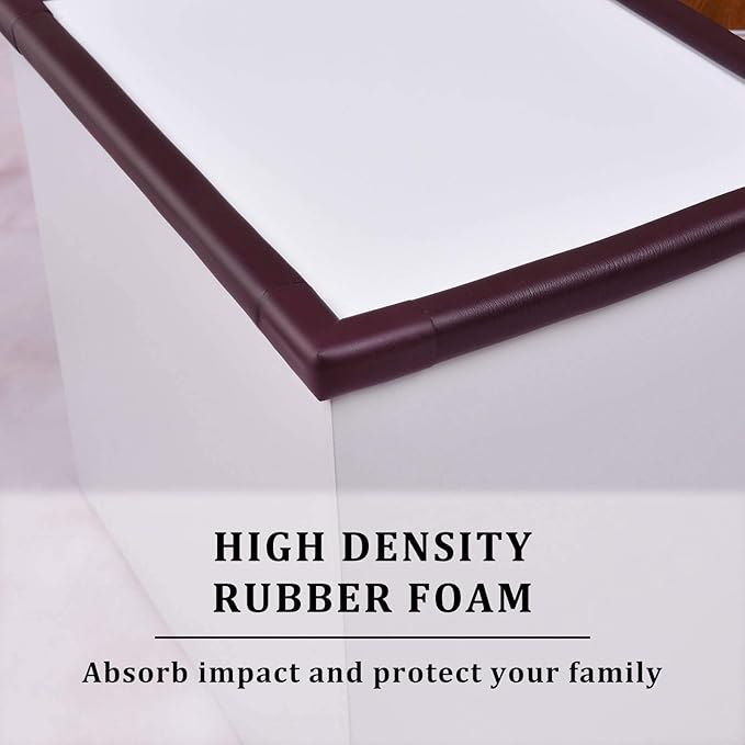 Baby Proofing Edge and Corner Guards, Safety 3M Pre-Taped Furniture Bumper, [16.40ft Edge + 4 Corners] Baby Corner Protector for Fireplace, Table, Stair, Cabinet (Coffee Brown)