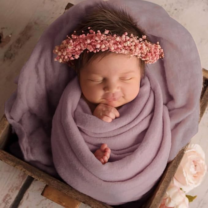 Newborn Posing Wrap Newborn Photography Props Soft Stretch Knit Blanket Handmade Wrap for Baby Boys Girls Photoshoot