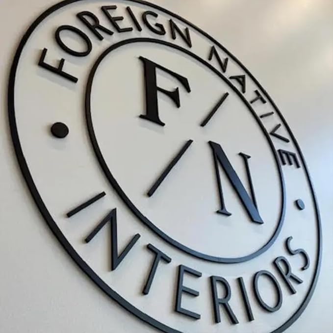 Custom Black Acrylic Logo Sign for Business Salon or Office Wall Signage (Black)