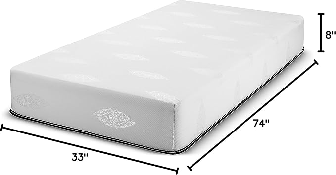 Best 2 Rest Memory Foam Mattress Cooling Gel-Infused Soft- Made in USA (33 x 74, 8 inch)