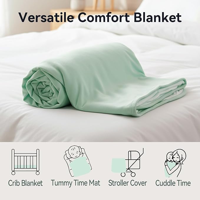 Supersoft Baby Blankets for Girls Boys, Rayon Made from Bamboo Baby Quilt - Breathable & Hypoallergenic Blanket for Bedding Crib Stroller 30"x40" (Green)