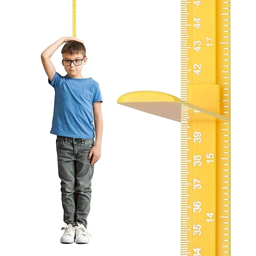 Height Measurement for Wall, Children Adult Height Measurement Rod, 3D Removable Growth Height Stick, Wall Mounted Splicing Height Ruler for Kids Baby Nursery 79 inch (Yellow)