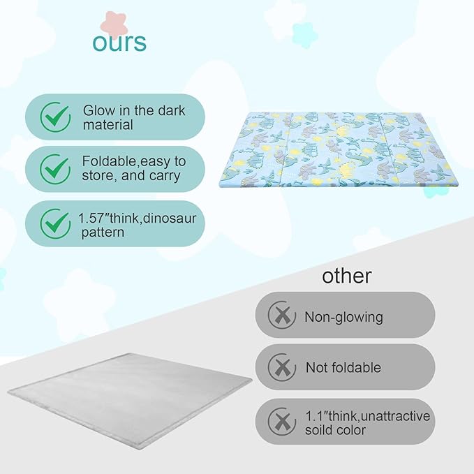 MeMoreCool Kids Floor Futon Mattress, Play Mat Muscle Mat Large 6x4 FT, Thicken Foam Tatami Mattress for Children Play Area, Foldable Sleeping Crawling Pad for Playroom