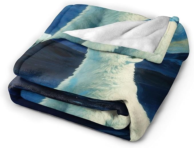 Polar Bear Blanket Cute White Bear Throw Blanket Soft Cozy Fleece Fuzzy Stuffed Plush Flannel Gifts for Girls Women Boys Kids Adults 60"X80"