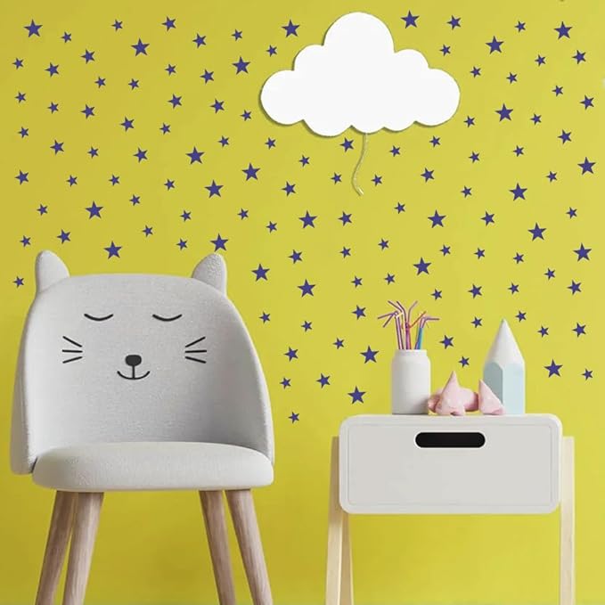 Assorted Matte Dark Blue Wall Vinyl Decals Stickers - 112pcs (1.18" to 1.97" Sizes) – Easy Peel and Stick, Perfect for Nursery, Kids Room, Bedroom Décor by BugyBagy