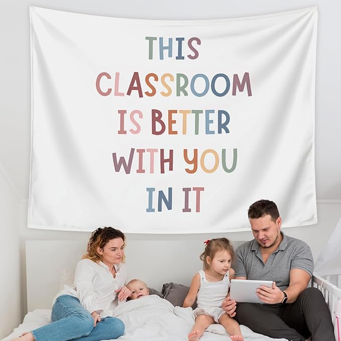 LIANGW Classroom Decor Kids Tapestry, Boho Classroom Decorations, Kids Affirmations Nursery Wall Art, 50x60 inches