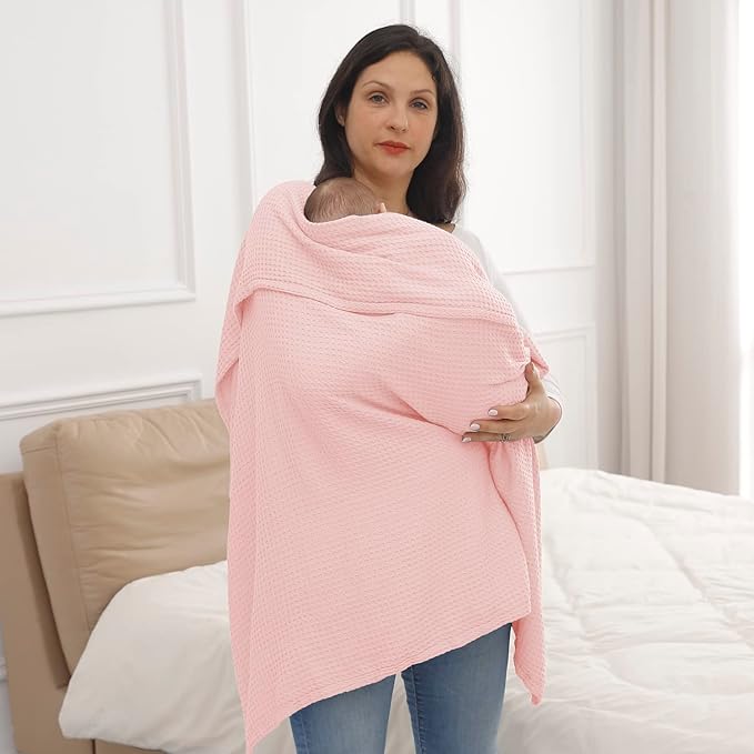 36” X 40” Inches Cooling Baby Waffle Weave Blanket, Ultra-Soft Lightweight Receiving Blanket for Newborn, Breathable Comfortable Baby Swaddle Blanket for Boys and Girls(Lemonade)
