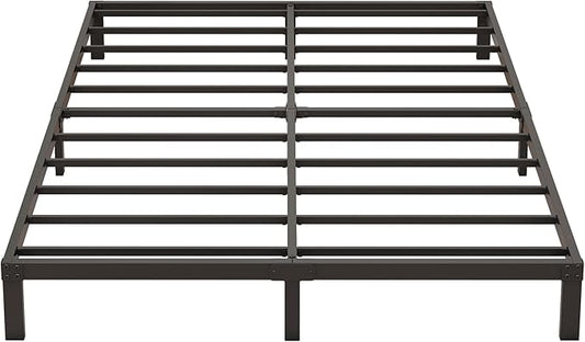 9 Inch Low King Bed Frame Heavy Duty Metal Platform, No Box Spring Needed, Easy Assembly Mattress Foundation, No Noise, Black