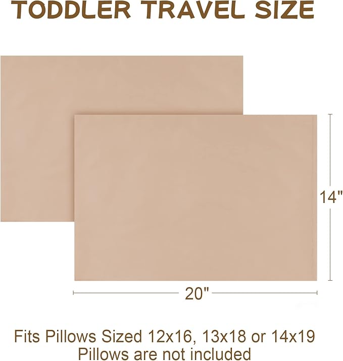 Cotton Toddler Pillowcase 14x20 Envelope: Long-Staple Cotton, Ultra Soft Breathable Durable, Travel Pillow Cover 2 Pack by Fittia