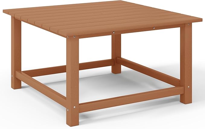 Costaelm Outdoor Kids Table, Toddler Dinner Table Baby Desk Outdoor Childrens Party Tables for Arts & Crafts, Snack Time, Multi-Activity Desk for Ages 2-8 in Classroom/Outside, Teak