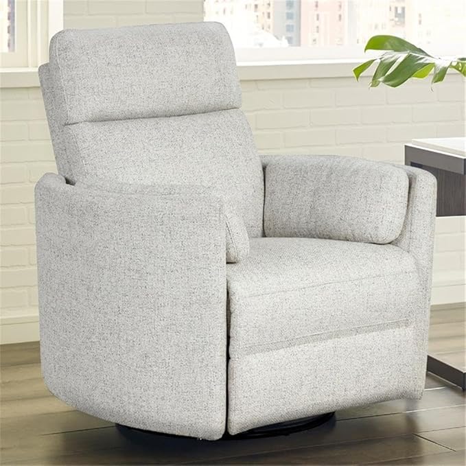 Pemberly Row Beauty Quartz Power Swivel Glider Recliner (Two Pack) with USB Charging Ports and 2 Comfort Pillows for Living Room