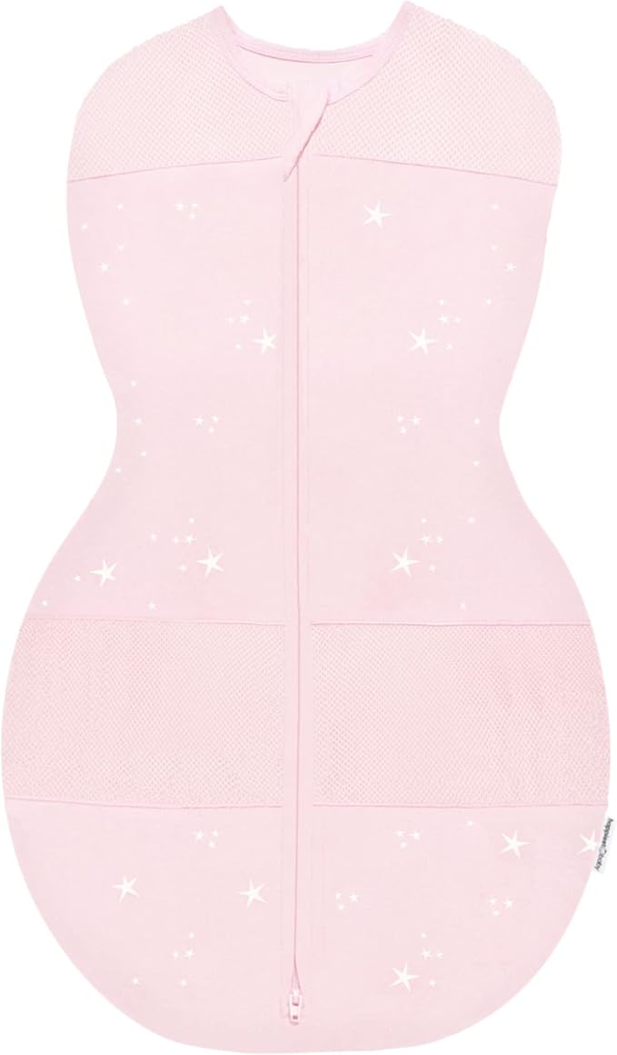 Happiest Baby Sleepea 5-Second Swaddle - Baby Swaddle Blanket - Doctor Designed Promotes Healthy Hip Development (Rose Stars, Small)