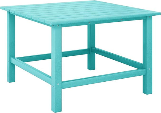 Costaelm Outdoor Kids Table, Toddler Dinner Table Baby Desk Outdoor Childrens Party Tables for Arts & Crafts, Snack Time, Multi-Activity Desk for Ages 2-8 in Classroom/Outside, Turquoise