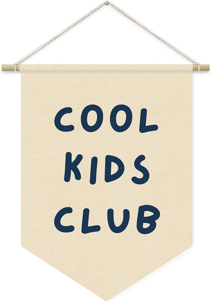 Playroom Wall Decor Cool Kids Club, Kids Playroom Decor, Classroom Decorations, Baby Shower Gifts,Wall Hanging Pennant Flag Banner 15x11in