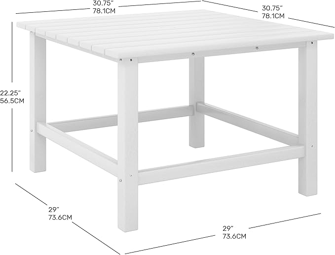 Costaelm Outdoor Kids Table, Toddler Dinner Table Baby Desk Outdoor Childrens Party Tables for Arts & Crafts, Snack Time, Multi-Activity Desk for Ages 2-8 in Classroom/Outside, White