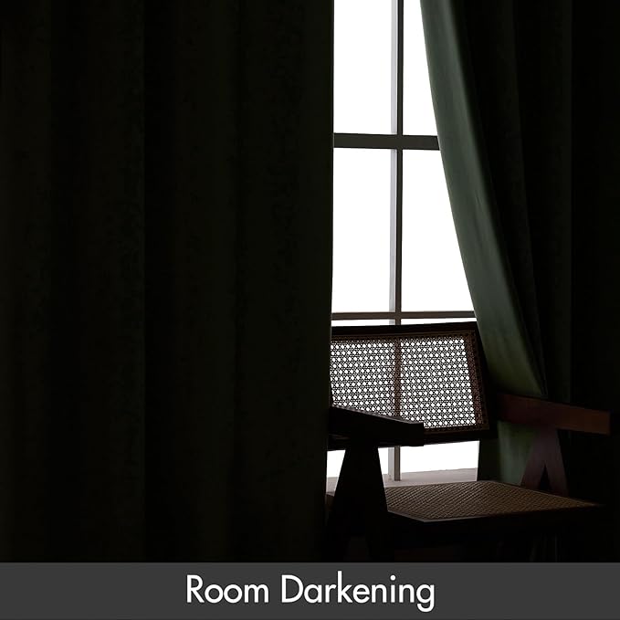 MIULEE Velvet Curtains Sage Green Thermal Insulated Blackout Curtain Drapes for Bedroom Living Room Darkening 90 Inches Long Curtains Panels Rod Pocket Set of 2