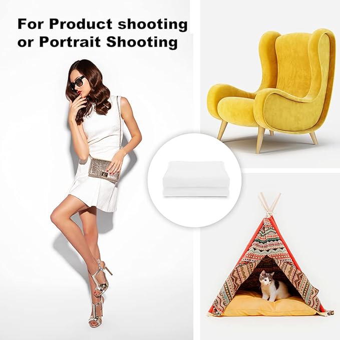 10x12ft White Backdrop Photography Photo Shooting Background with Matt Surface for Protrait Photoshoot or Party Decoration