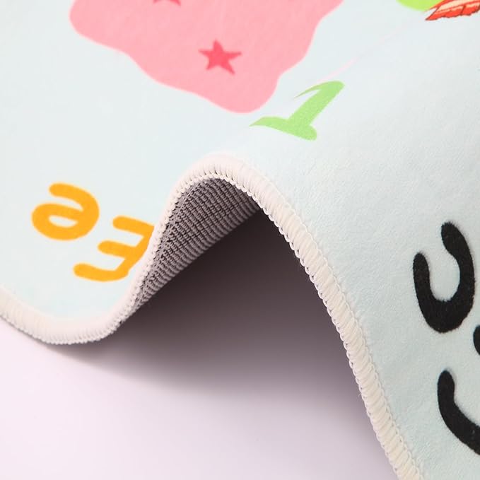 Cute Educational ABC Alphabets Hopscotch Rugs for Kids Room Playroom Bedroom, Chic Soft Hop & Count Numbers Learning Rug for Classroom, Washable Toddler Baby Nursery Carpet Rug 63"x31.5" Blue