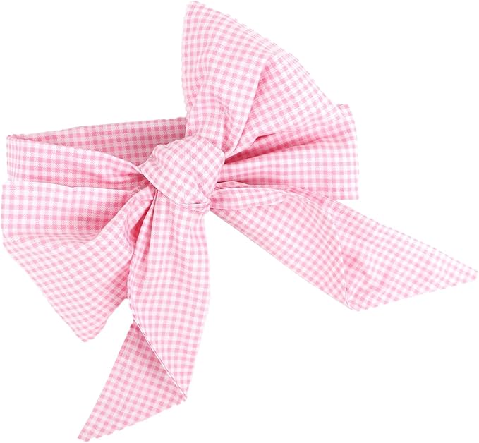 Newborn Swaddle Sash, Soft Cotton Bow Decorative Strap for Swaddles, Adorable Maternity Bow Sash, 70x5.5 Inch, Pink Plaid