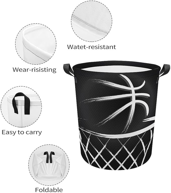 Basketball Laundry Basket Boys Room Decor Boys Hamper Toys Dirty Clothes Storage Bin Organizer for Kids