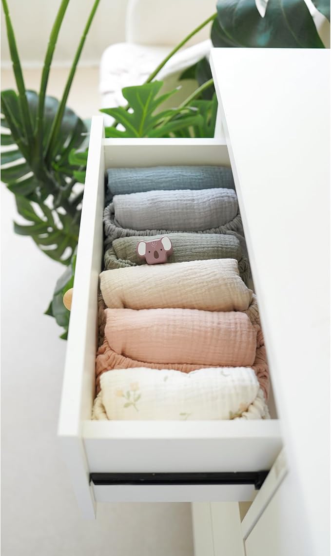 2 Pack Muslin Fitted Bassinet Sheets for Babies, Soft & Breathable 100% Cotton Bedside Sleeper Bassinet Sheet, Moses Basket Oval Rectangle Pad/Mattress
