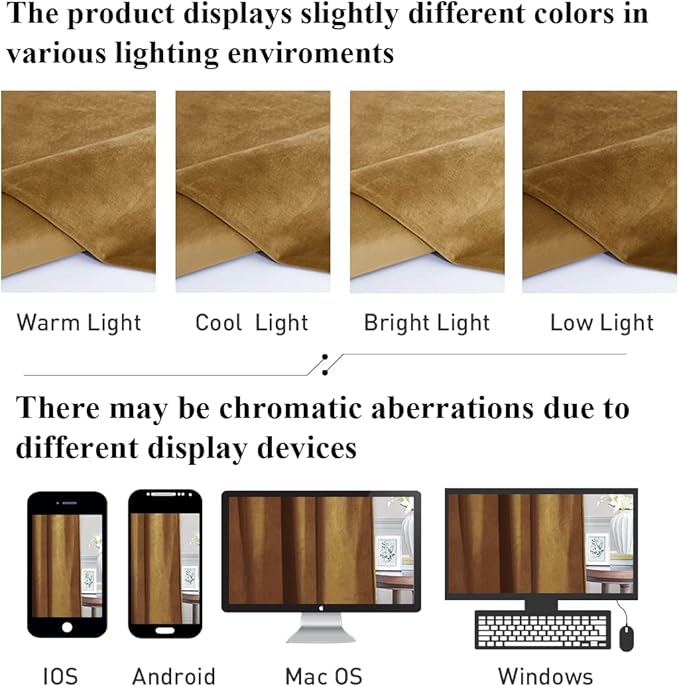 StangH Gold Brown Velvet Curtains 96 inches Long for Living Room, Luxury Back Tab Heavy Blackout Thermal Insulated Privacy Window Drapes for Bedroom/Sliding Door/Hall, W52 x L96, 2 Panels