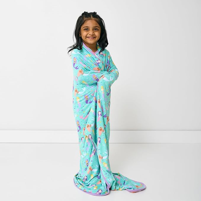 Little Sleepies Cloud Blanket, Soft Viscose from Bamboo Toddler & Baby Blanket for Boys & Girls, Lightweight, Perfect for Hot Sleepers, 50" x 50", Large (Mermaid Magic)