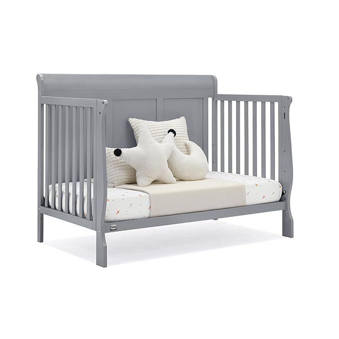 Delta Children Simmons Kids Carter 6-in-1 Convertible Crib - Greenguard Gold Certified, Grey