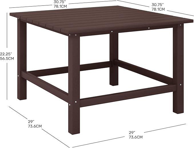 Costaelm Outdoor Kids Table, Toddler Dinner Table Baby Desk Outdoor Childrens Party Tables for Arts & Crafts, Snack Time, Multi-Activity Desk for Ages 2-8 in Classroom/Outside, Dark Brown