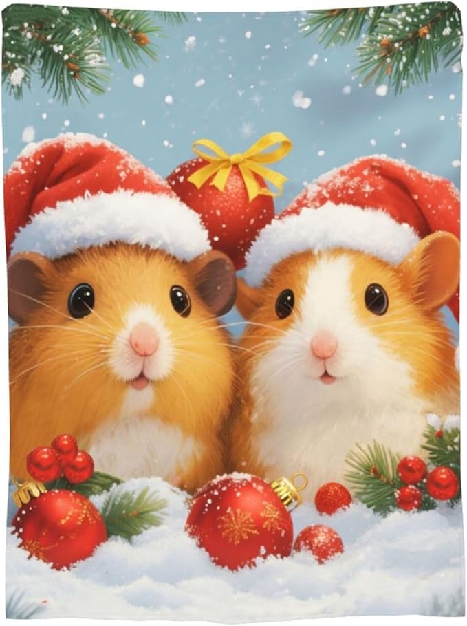 Guinea Pig Blanket Cute Christmas Guinea Pig Throw Blanket Soft Cozy Fleece Fuzzy Stuffed Plush Flannel Gifts for Girls Women Boys Kids Adults 50"X60"