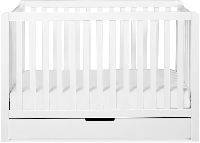 Carter's by DaVinci Colby 4-in-1 Convertible Crib with Trundle Drawer in White, Greenguard Gold Certified, Undercrib Storage