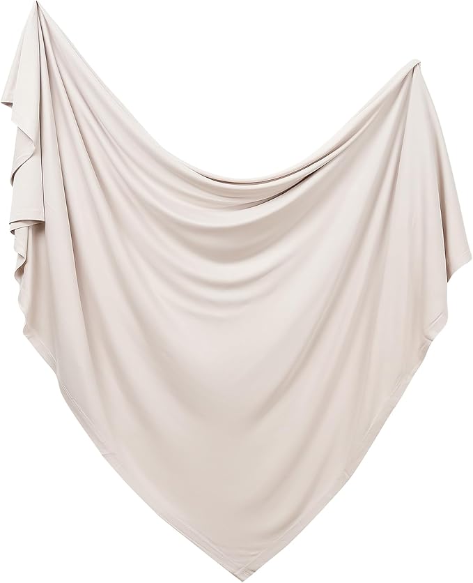 PurComfy Supersoft Swaddle Blanket, Premium Bamboo Viscose Baby swaddling Blankets for Newborns, Lightweight & Breathable Swaddle Blankets for Boys and Girls, 47” x 47”, Neutral Baby Essentials
