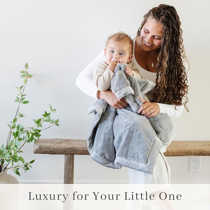 SARANONI Luxury Receiving Blankets for Babies | Ultra-Soft Lush and Boutique Quality Baby Blanket | Gray - 40” x 30”