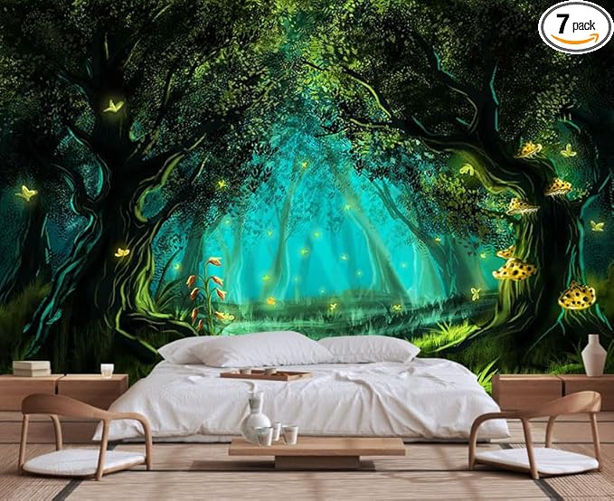 Fantasy Forest Wallpaper, Large Wall Background Mural for Living Room Sofa Background Wall Mural(Non-self-Adhesive)