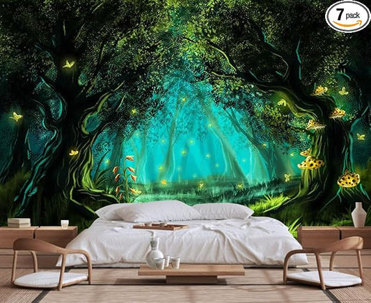 Fantasy Forest Wallpaper, Large Wall Background Mural for Living Room Sofa Background Wall Mural(Non-self-Adhesive)