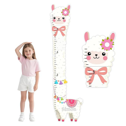 Personalized Name Height Chart for Kids, Alpaca Height Measurement for Wall, Wooden Growth Chart for Boys Girls, Playroom Wall Decor Measuring Board for Kids Height