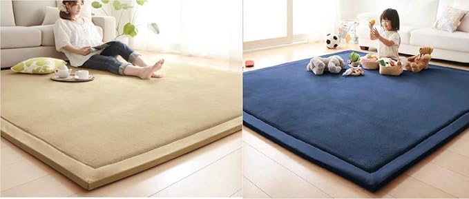 V-mix Children's Play Mat - Handmade Weaving Plush Foam Rug for Baby, Toddler & Children's Play Blanket, Yoga & Exercise Mat - Cushy, Soft & Thick Hypoallergenic, Non-Toxic, Reversible