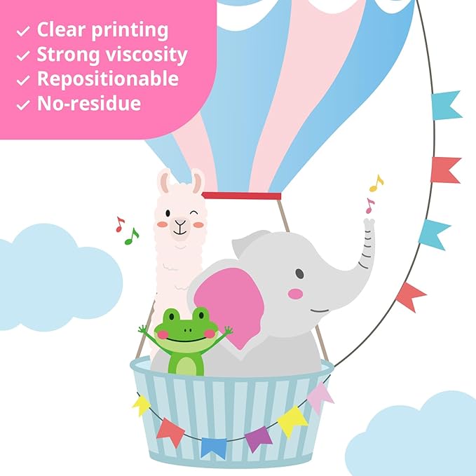 DECOWALL Hot Air Balloons Wall Decals Animal Clouds Stickers for Kids Bedroom Nursery Playroom Living Room Removable Art Decor Decoration (SG2-104)
