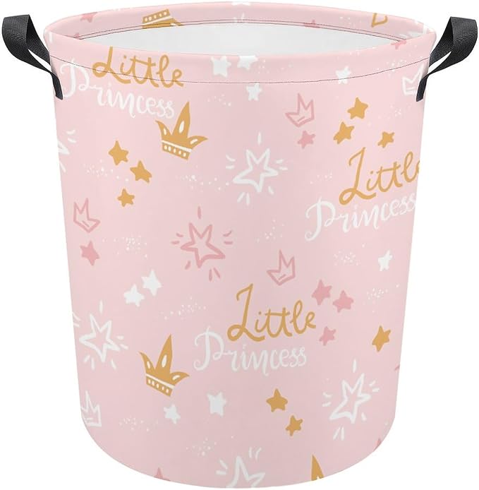 Pink Crown Princess Laundry Basket Princess Room Decor Dirty Clothes Kids Laundry Hamper Girls Bedroom Decor
