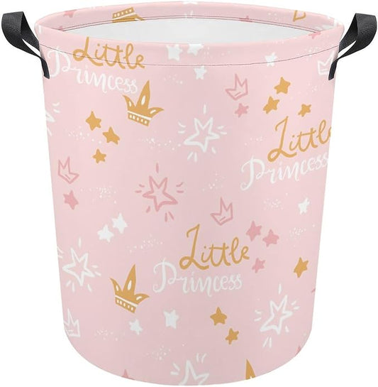 Pink Crown Princess Laundry Basket Princess Room Decor Dirty Clothes Kids Laundry Hamper Girls Bedroom Decor
