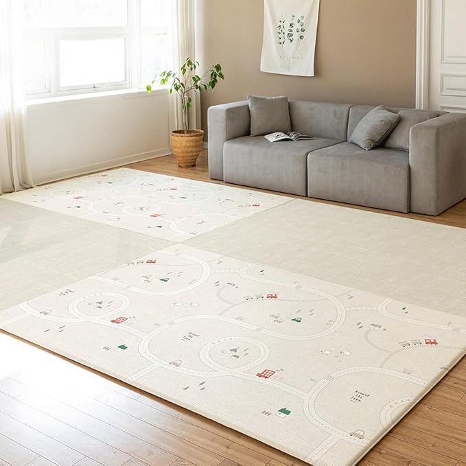 La Pure Soft Play Mat - Around Town + Fabric Beige (Medium)